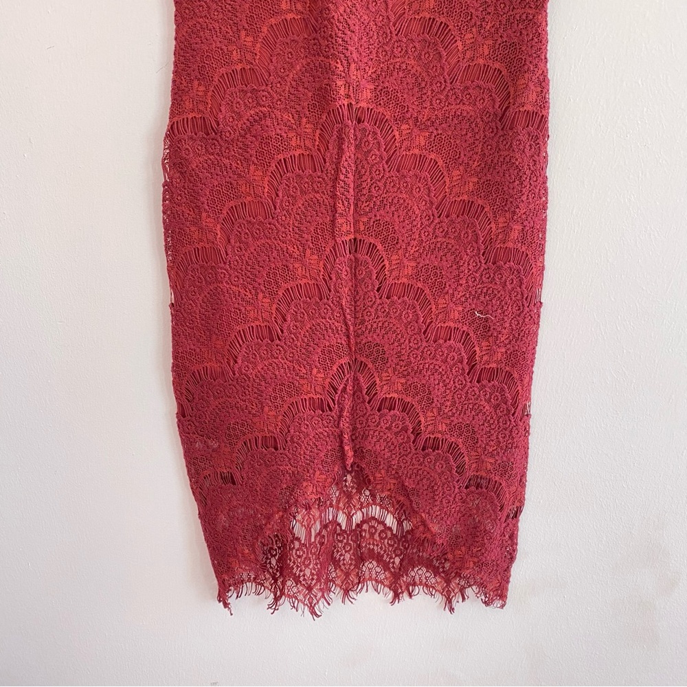 Free People Intimately Red Lace Slip Dress with Lining size small - Picture 5 of 13